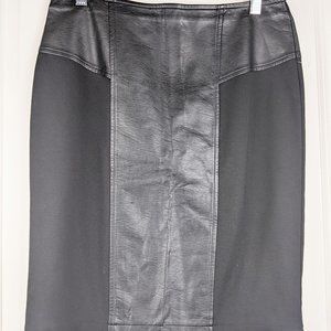 Apt 9 Black Straight Skirt with Leather Trim Desig